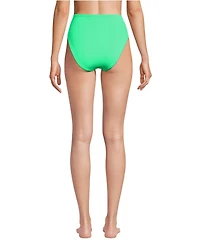 Lands' End Women's Tugless QuickDry High Waisted Leg Bikini Bottoms