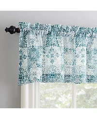 Greco Mosaic Semi-Sheer Rod Pocket Kitchen Curtain Valance