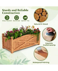 Gymax Wooden Raised Garden Bed Elevated Outdoor Planter Box w/ Drainage Holes for Patio