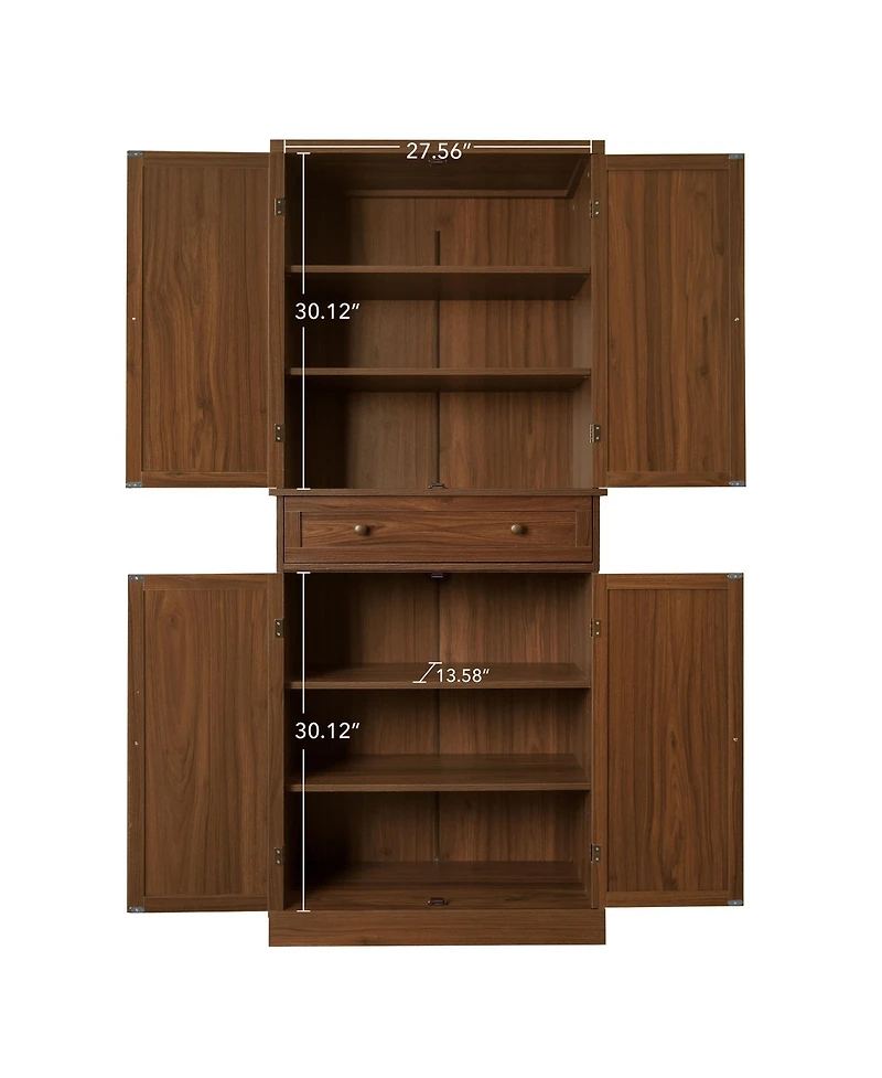 Casainc 4-Door Storage Cabinet with 1 Drawer and 4 Adjustable Shelves for Home Organization
