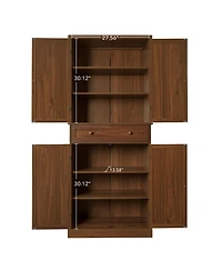 Casainc 4-Door Storage Cabinet with 1 Drawer and 4 Adjustable Shelves for Home Organization