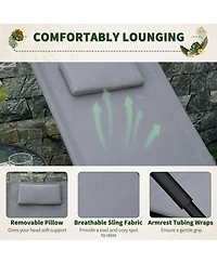 Outsunny Rocking Chair for Sunbathing, Lawn, Garden or Pool,