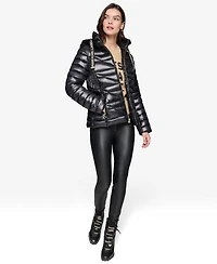 Karl Lagerfeld Paris Women's Drawstring Puffer Coat