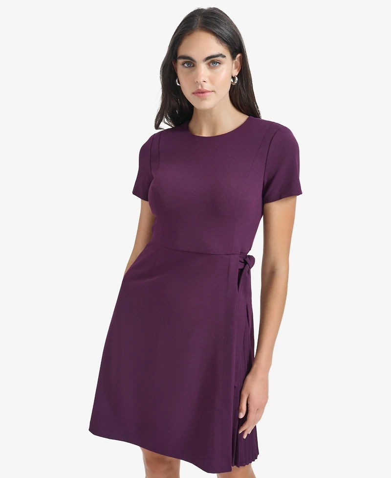 Calvin Klein Women's Short Sleeve Pleat Dress
