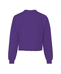 Spirit Jersey Women's Purple Lsu Tigers Slouchy Cropped Long Sleeve T-Shirt
