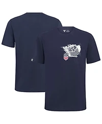 LevelWear Men's Navy Uswnt Focal Blasted T-Shirt