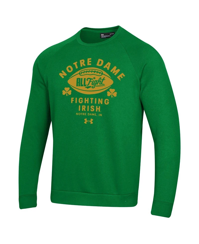 Under Armour Men's Kelly Green Notre Dame Fighting Irish Football Rival Fleece Sweatshirt