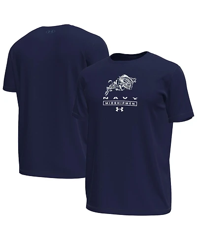 Under Armour Men's Navy Midshipmen Stack Stretch Performance T-Shirt