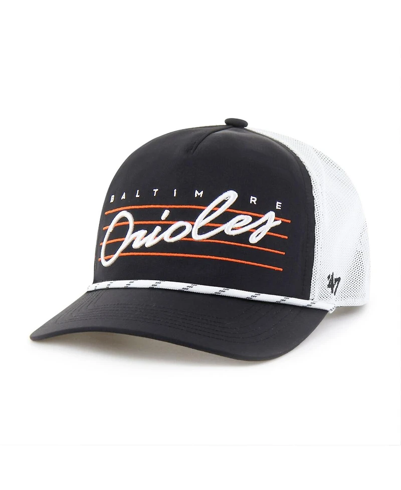 '47 Brand Men's Black Baltimore Orioles Brrr Downburst Mesh Hitch Adjustable Hat