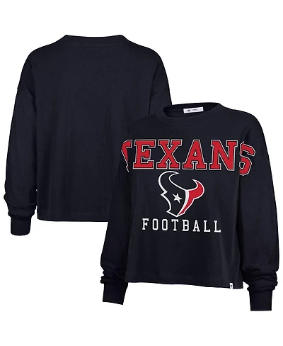 '47 Brand Women's Navy Houston Texans Outreach City Oversized Long Sleeve T-Shirt