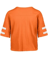 '47 Brand Women's Orange Cleveland Browns Premier Scout Cropped V-Neck T-Shirt