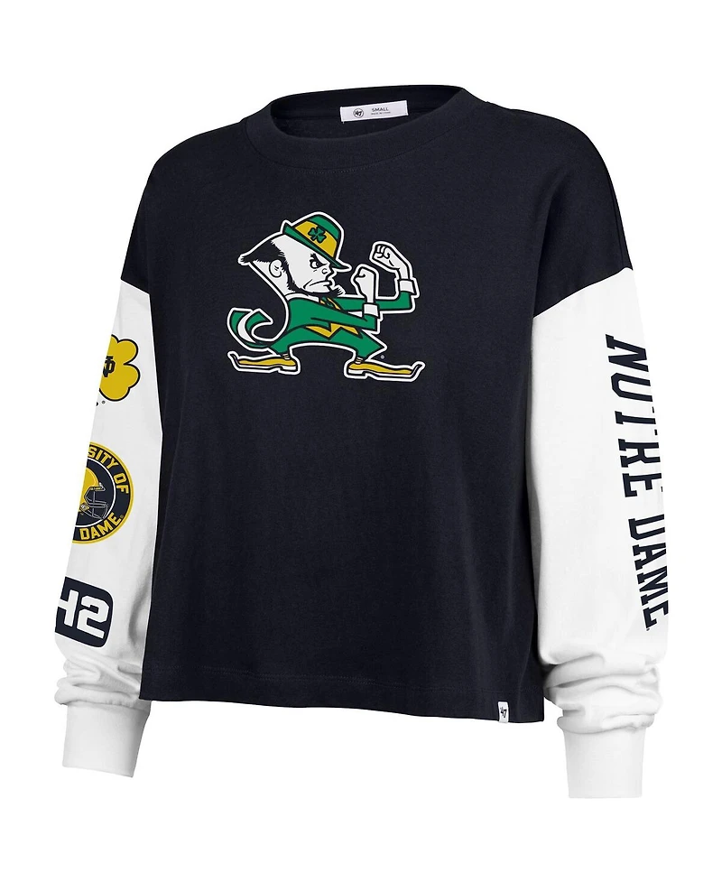 47 Brand Women's Navy Notre Dame Fighting Irish Sydney Long Sleeve T-Shirt