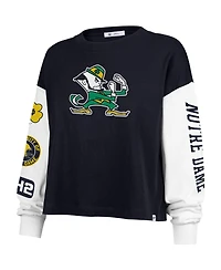 47 Brand Women's Navy Notre Dame Fighting Irish Sydney Long Sleeve T-Shirt