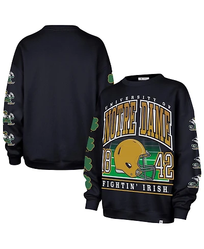 47 Brand Women's Navy Notre Dame Fighting Irish Go Big Oversized Pullover Sweatshirt
