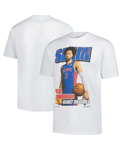 Slam Men's and Women's Cade Cunningham White Detroit Pistons April/May 2025 Cover Graphic T-Shirt