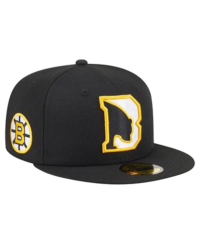 New Era Men's Black Boston Bruins Deceptor 59FIFTY Fitted Hat