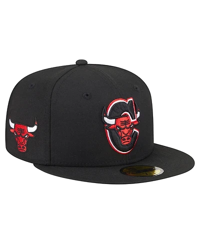 New Era Men's Black Chicago Bulls Deceptor 59FIFTY Fitted Hat