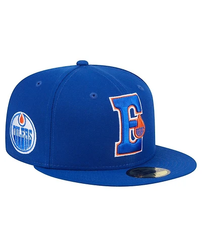 New Era Men's Royal Edmonton Oilers Deceptor 59FIFTY Fitted Hat