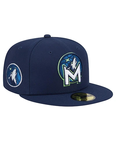 New Era Men's Navy Minnesota Timberwolves Deceptor 59FIFTY Fitted Hat