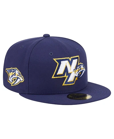 New Era Men's Navy Nashville Predators Deceptor 59FIFTY Fitted Hat