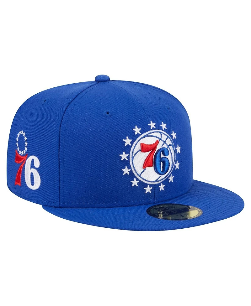 New Era Men's Royal Philadelphia 76ers Deceptor 59FIFTY Fitted Hat