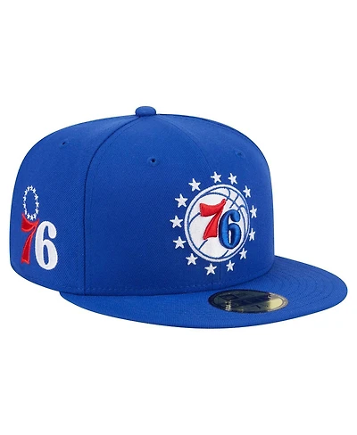 New Era Men's Royal Philadelphia 76ers Deceptor 59FIFTY Fitted Hat