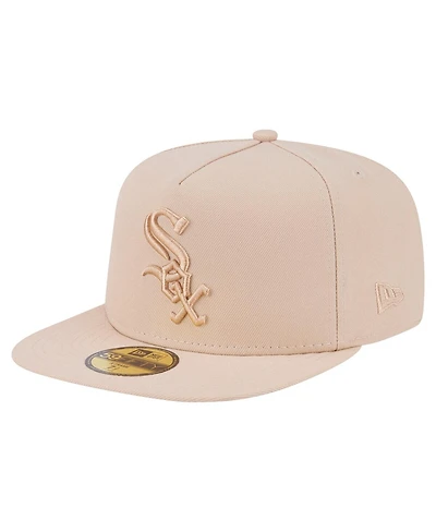 New Era Men's Light Beige Chicago White Sox Color Pack A-Frame 59FIFTY Fitted Hat