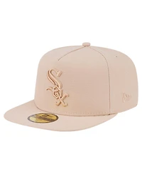 New Era Men's Light Beige Chicago White Sox Color Pack A-Frame 59FIFTY Fitted Hat