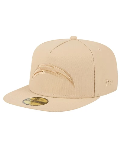 New Era Men's Beige Los Angeles Chargers Color Pack A-Frame 59FIFTY Fitted Hat