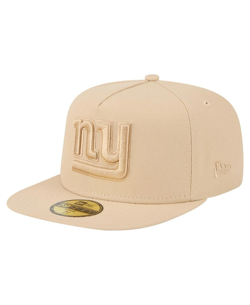 New Era Men's Light Beige York Giants Color Pack A-Frame 59FIFTY Fitted Hat