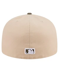 New Era Men's Light Beige/Olive Pittsburgh Pirates Two-Tone Color Pack A-Frame 59FIFTY Fitted Hat