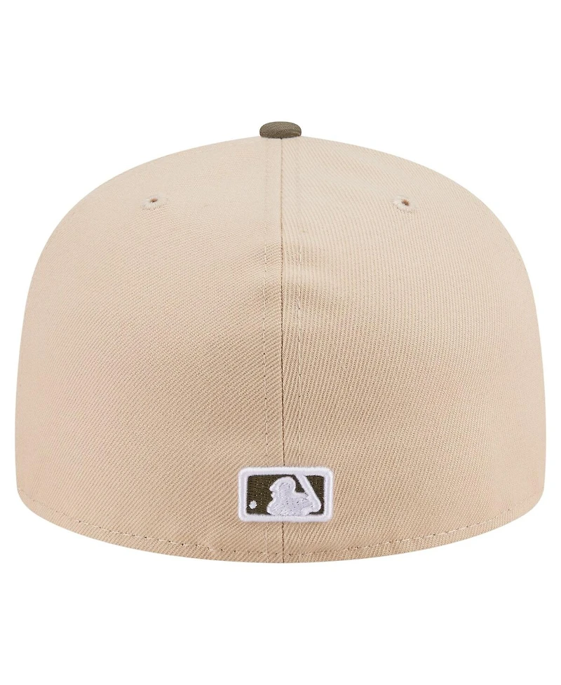 New Era Men's Light Beige/Olive Washington Nationals Two-Tone Color Pack A-Frame 59FIFTY Fitted Hat