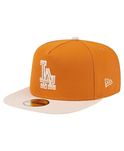 New Era Men's Orange/Light Beige Los Angeles Dodgers Two-Tone Color Pack A-Frame 59FIFTY Fitted Hat
