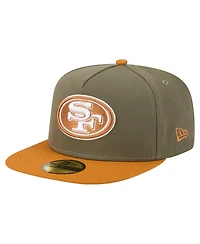 New Era Men's Olive/Brown San Francisco 49ers Color Pack A-Frame 59FIFTY Fitted Hat