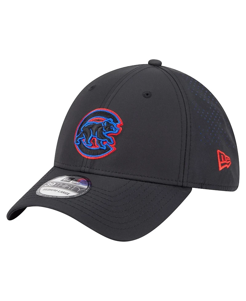 New Era Men's Black Chicago Cubs Night 39THIRTY Flex Hat