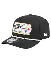 New Era Men's Black Pittsburgh Steelers Chant 9SEVENTY Stretch snap Hat
