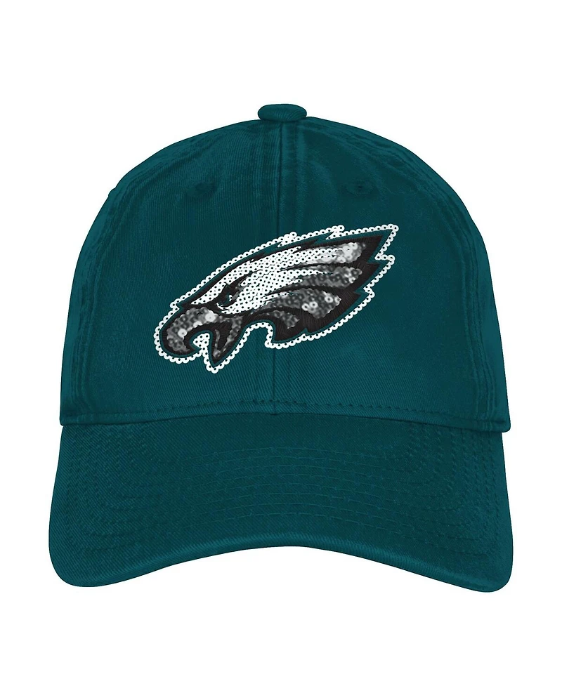 Outerstuff Big Girls Midnight Green Philadelphia Eagles Gridiron Adjustable Hat