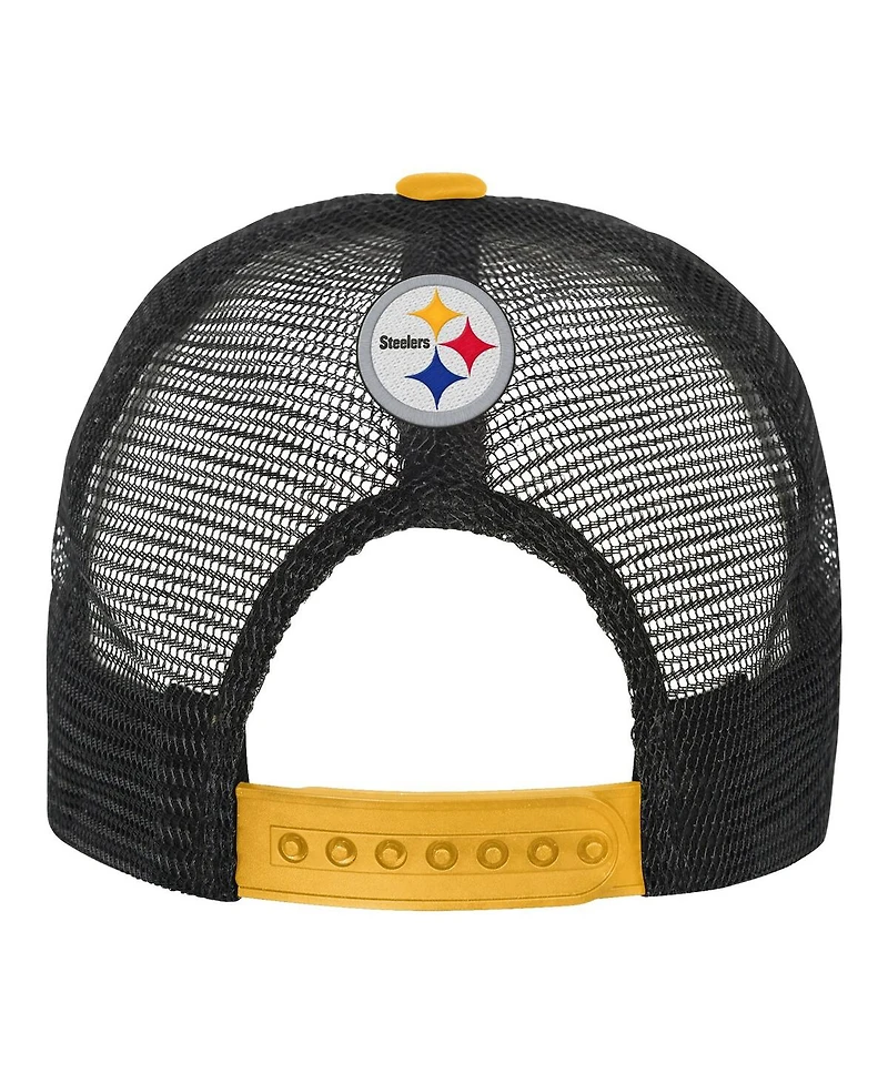 Outerstuff White/Gold Pittsburgh Steelers Modern Fan Trucker Adjustable Hat