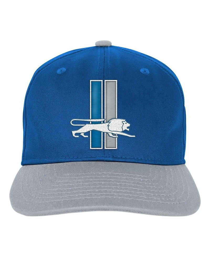 Outerstuff Big Boys and Girls Blue Detroit Lions True Retro Adjustable Hat