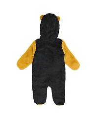 Outerstuff Baby Boys and Girls Black Pittsburgh Steelers Stay Napping Fleece Bunting Full-Zip Sleeper
