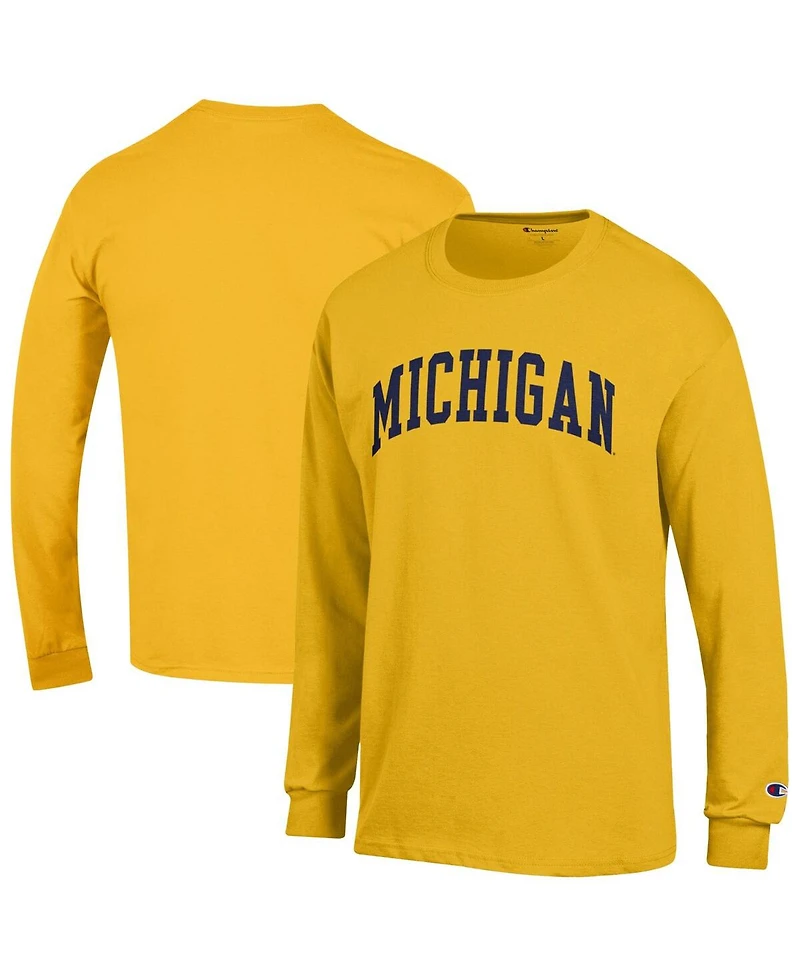 Champion Men's Maize Michigan Wolverines Basic Arch Long Sleeve T-Shirt