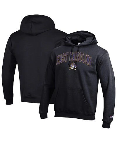 Champion Men's Black Ecu Pirates Arch Over Logo Pullover Hoodie