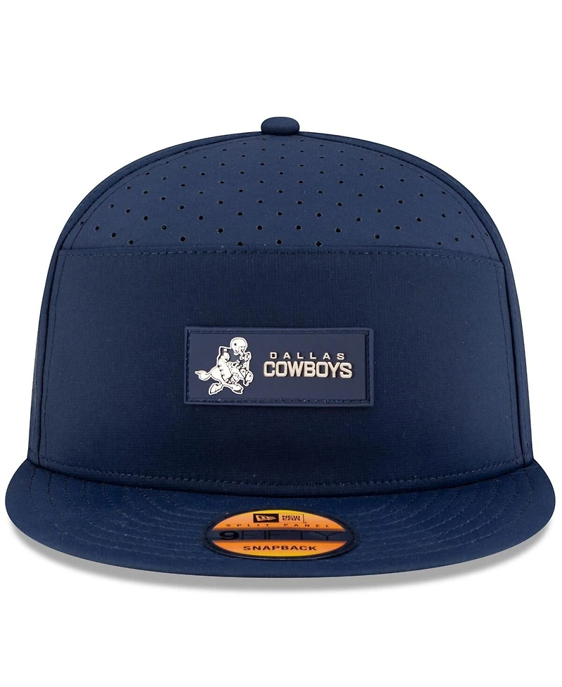 New Era Men's Navy Dallas Cowboys 2025 Sideline Throwback Split Panel 9FIFTY Snapback Hat
