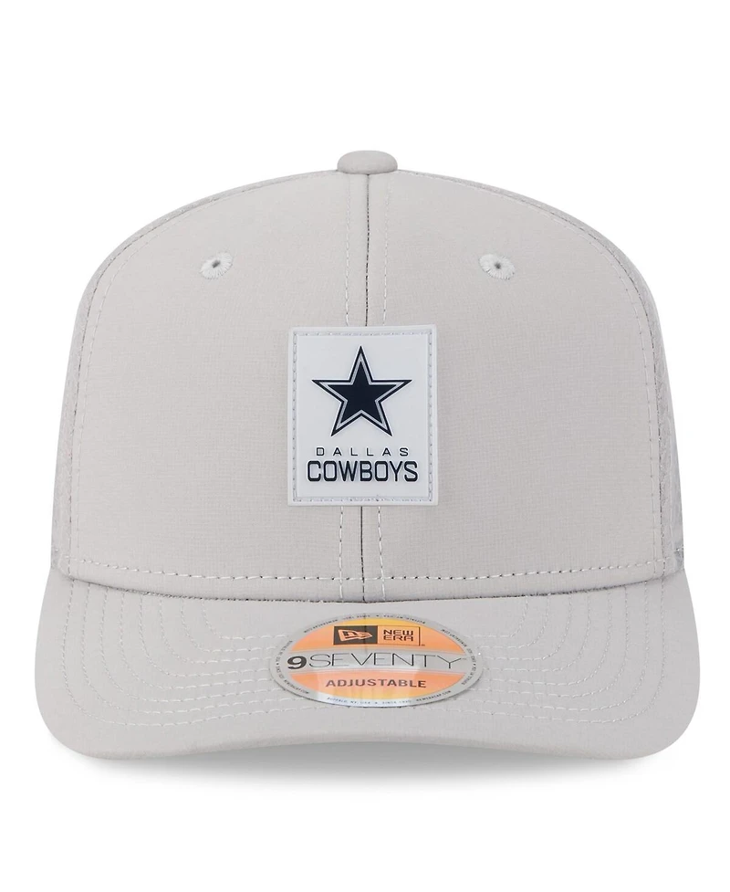 New Era Men's Gray Dallas Cowboys 2025 Sideline 9SEVENTY Trucker Adjustable Hat