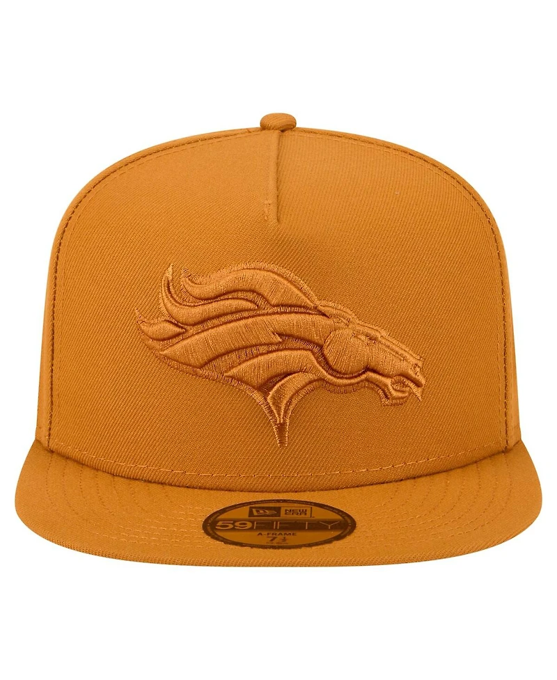 New Era Men's Brown Denver Broncos Color Pack A-Frame 59FIFTY Fitted Hat