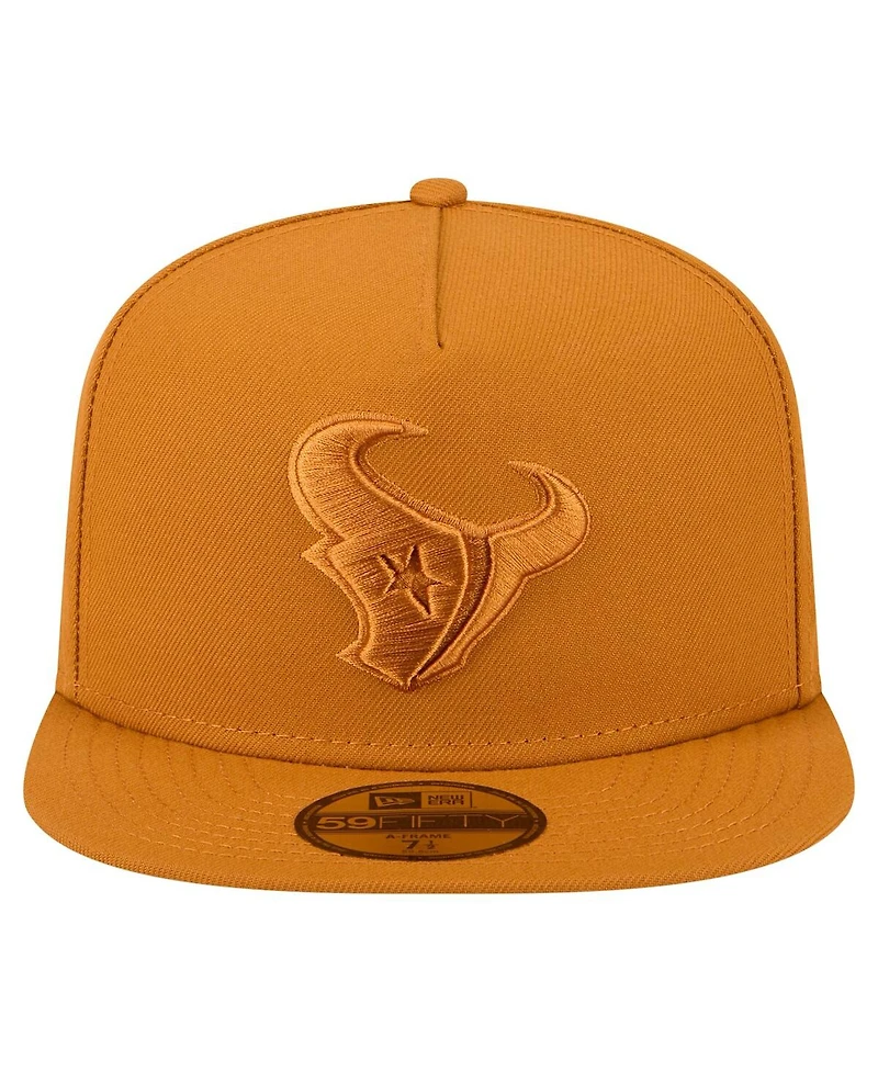 New Era Men's Brown Houston Texans Color Pack A-Frame 59FIFTY Fitted Hat