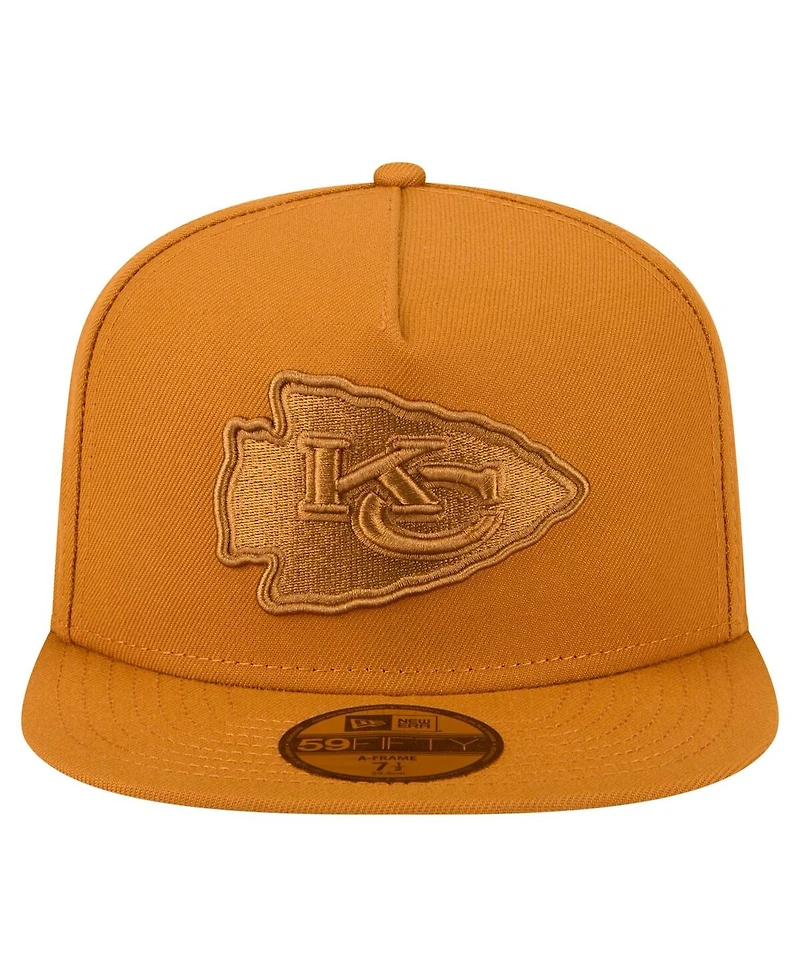 New Era Men's Brown Kansas City Chiefs Color Pack A-Frame 59FIFTY Fitted Hat