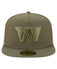 New Era Men's Olive Washington Commanders Color Pack A-Frame 59FIFTY Fitted Hat