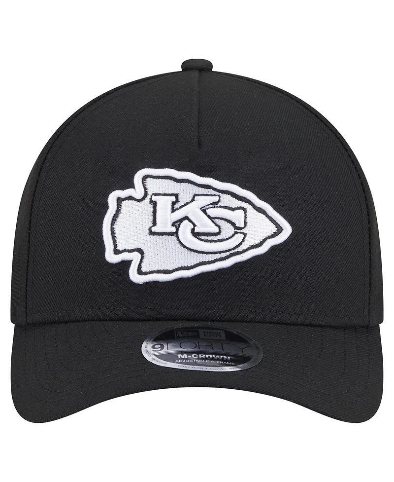New Era Men's Black Kansas City Chiefs Team Collection 9FORTY M-crown A-Frame Adjustable Hat
