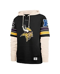 '47 Brand Men's Black Minnesota Vikings Split Zone Cornerback Duo Hoodie